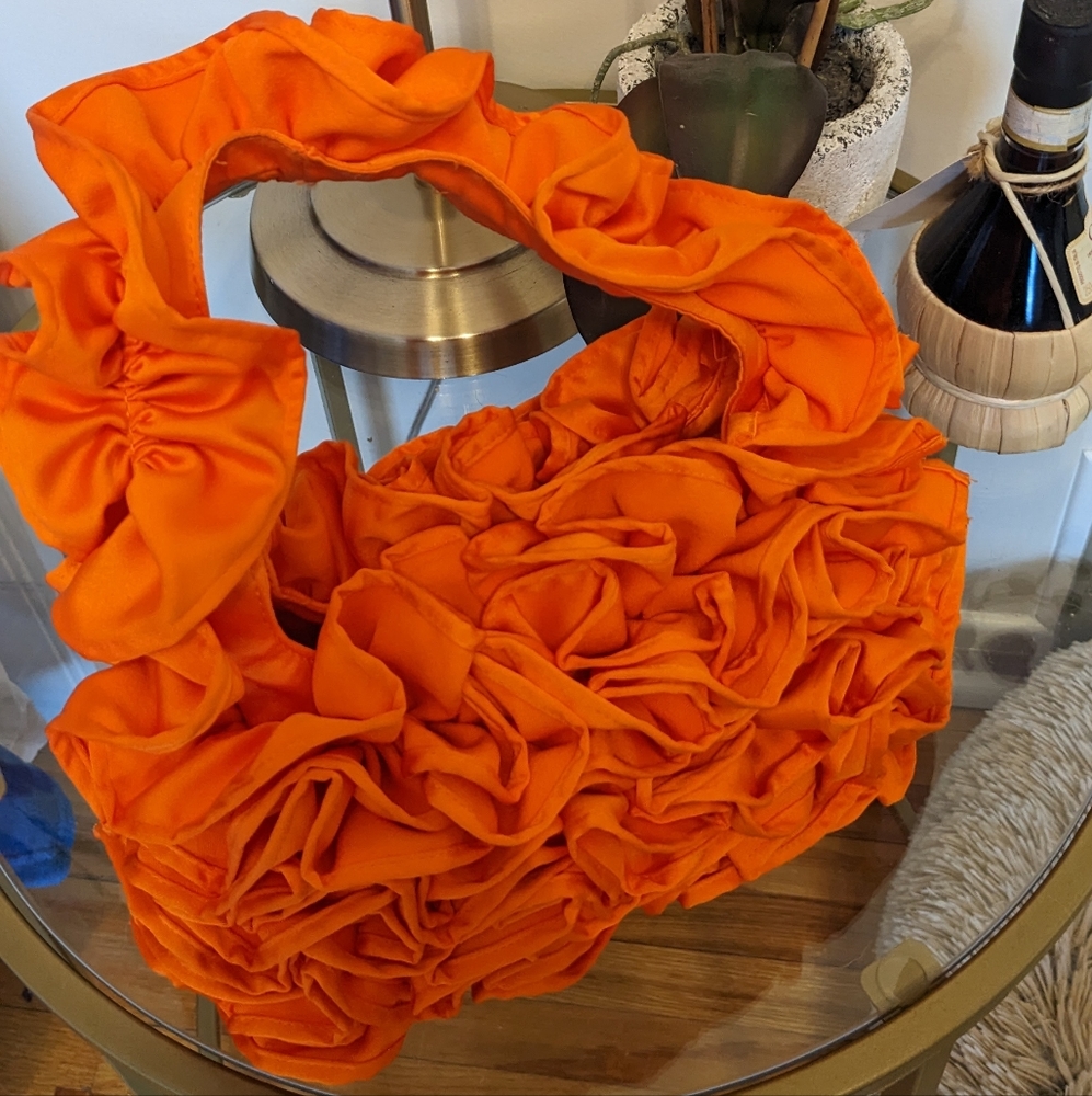 Zara Orange Ruffled Bag